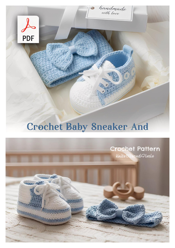 Baby Sneaker & Headband Crochet Pattern 0–6 Months 