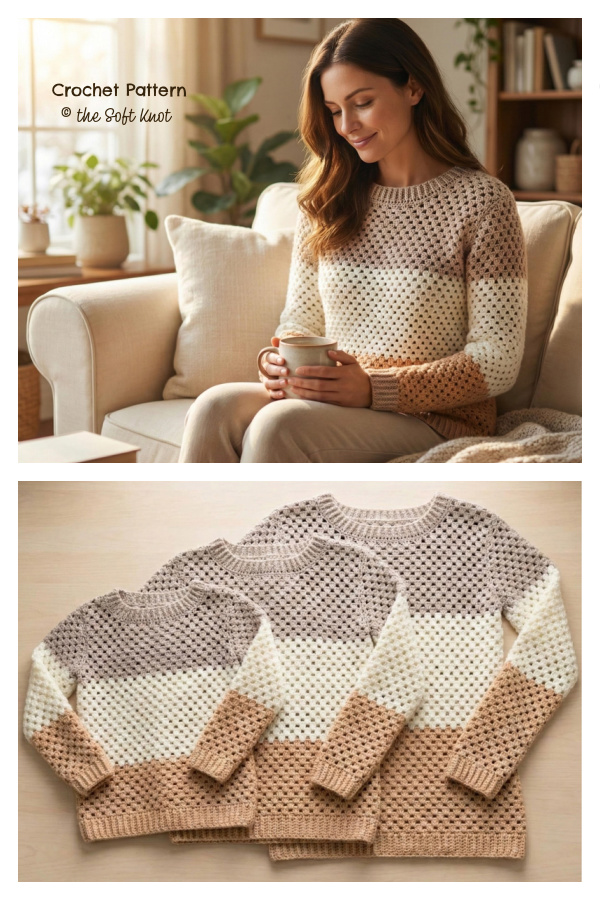 Easy Light Weight Pullover Sweater Crochet Pattern