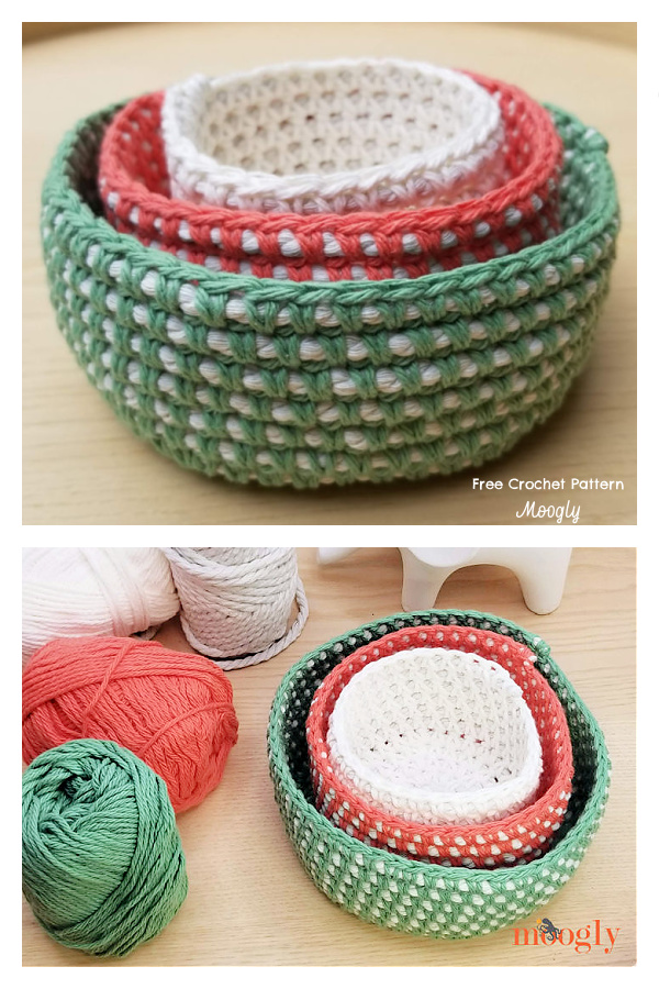 Cord Nesting Bowls Free Crochet Pattern