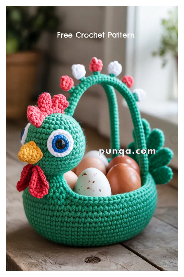 Easter Chicken Egg Basket Free Crochet Pattern