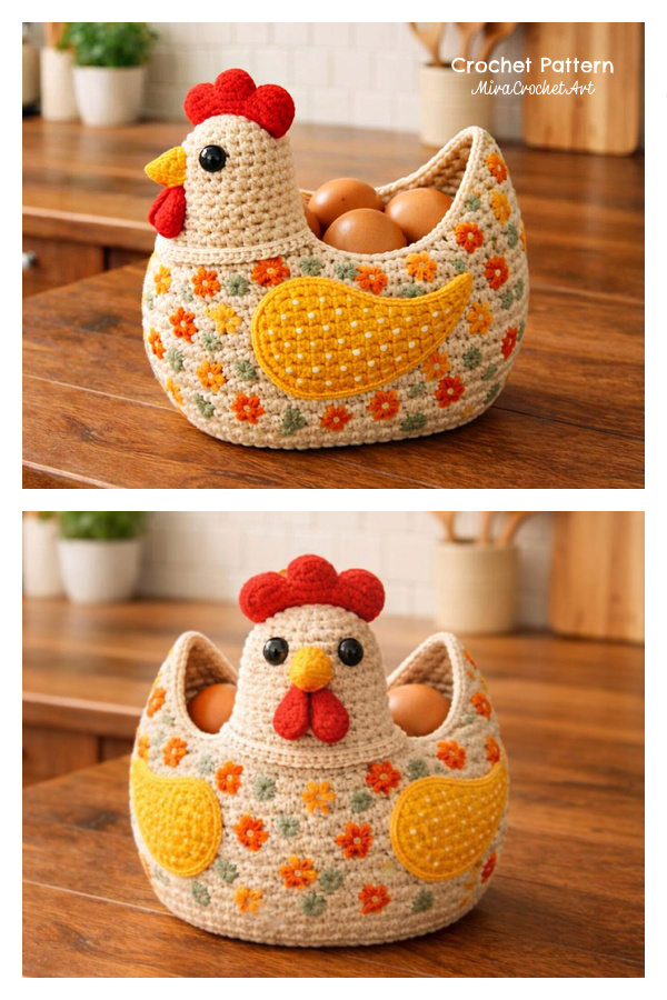 Cute Amigurumi Hen Basket Crochet Patterns