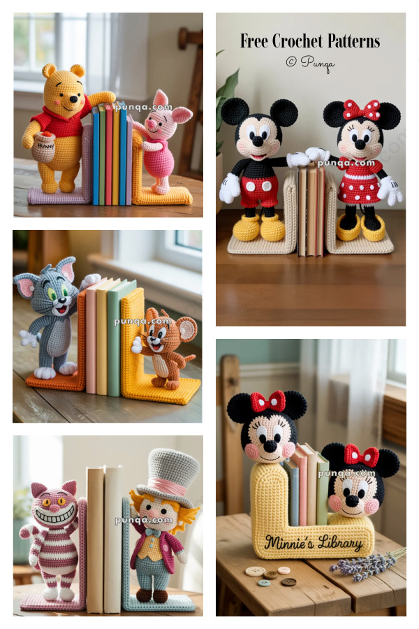 Fun Disney Magic Character Bookends Free Crochet Patterns Fun Disney Magic Character Bookends Free Crochet Patterns