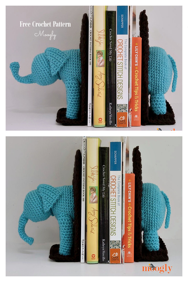 Fun Elephant Bookends FREE Crochet Pattern Fun Elephant Bookends FREE Crochet Pattern
