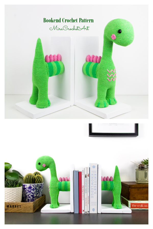 Dinosaur Bookends Crochet Pattern Dinosaur Bookends Crochet Pattern