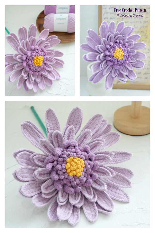 Gerbera Daisy Flower Free Crochet Pattern