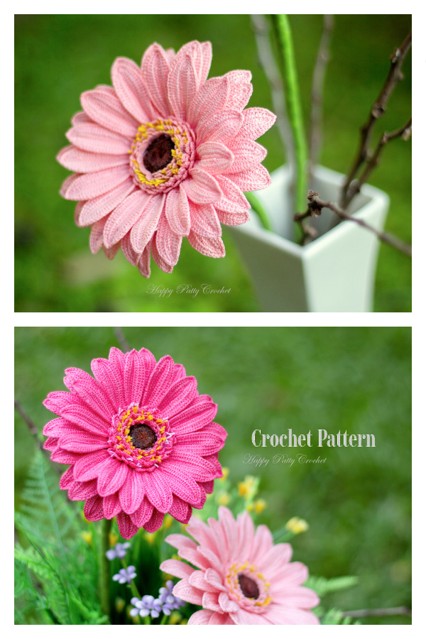 Gerbera Daisy Flower Crochet Pattern