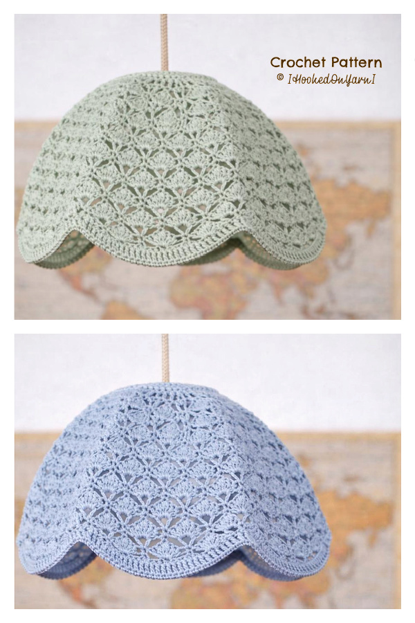 Granny Chic Vintage Shell Stitch Lampshade Cover Crochet Patterns