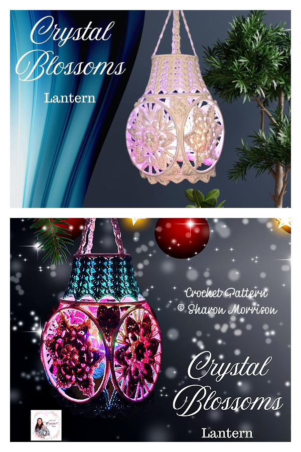 Crystal Blossoms Lantern Lampshade Cover Crochet Patterns
