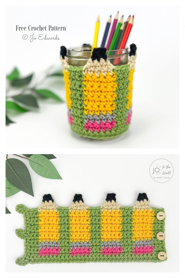 Pencil Holder Cover Free Crochet Pattern Pencil Holder Cover Free Crochet Pattern