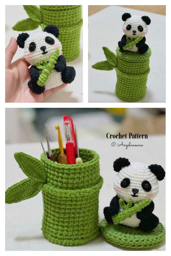 Panda Bamboo Pen Holder Crochet Pattern Panda Bamboo Pen Holder Crochet Pattern