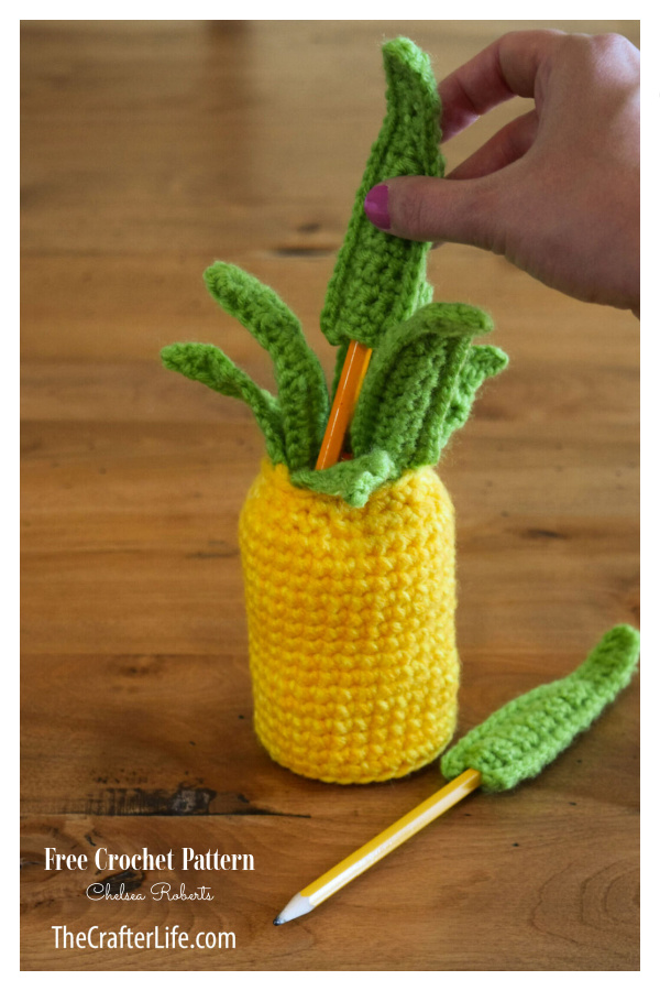 Pineapple Pencil Holder Free Crochet Pattern Pineapple Pencil Holder Free Crochet Pattern