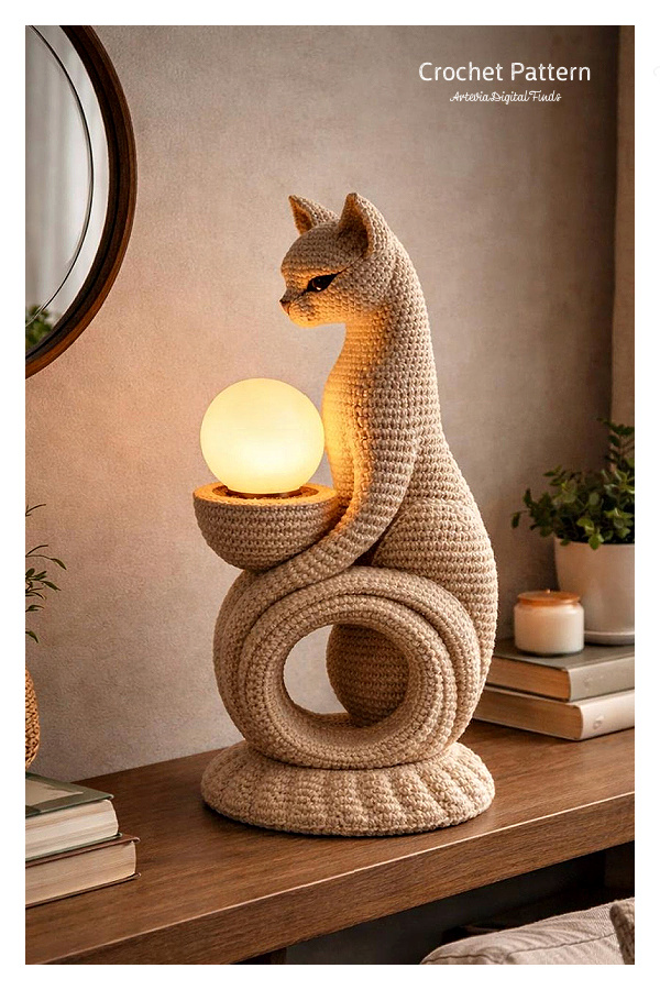 Artistic Home Accents Cat Lamp&nbsp;Cat Night Light Crochet Pattern 