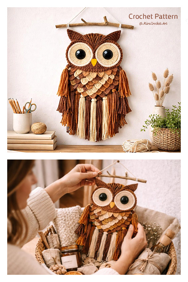 Artistic Home Accents Macrame Style Owl Wall Hanging Crochet Pattern