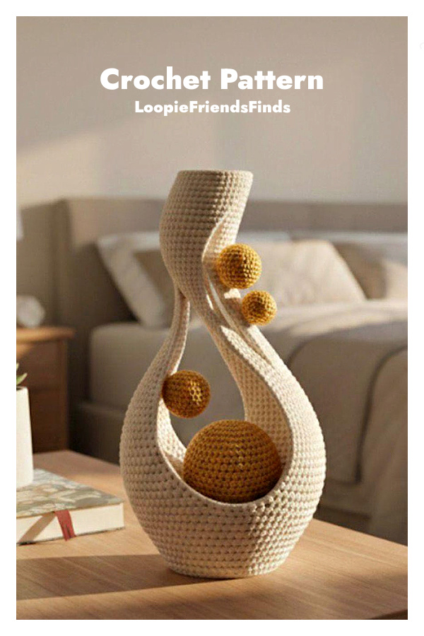Artistic Home Accents Sculptural Vase Modern Abstract Art Object Crochet Pattern