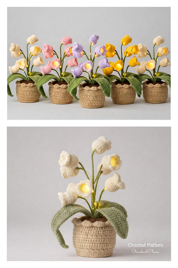 Lily of the Valley Lamp Floral Night Light Crochet Pattern