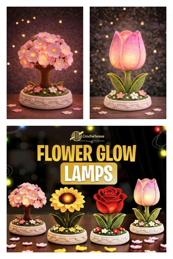 Flower Glow Lamps Bundle Crochet Pattern