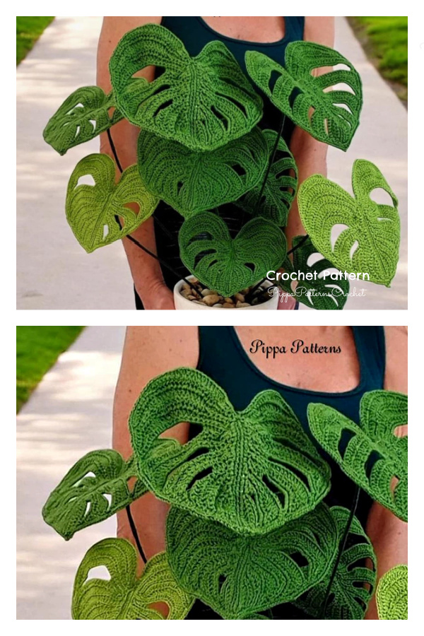 Realistic Monstera Plants Crochet Pattern