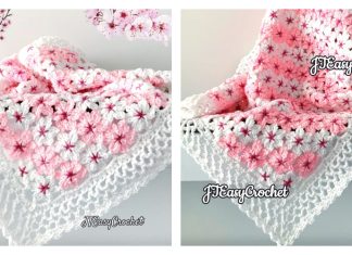 Sakura Cherry Blossom Flower Baby Blanket Crochet Pattern Sakura Cherry Blossom Flower Baby Blanket Crochet Pattern