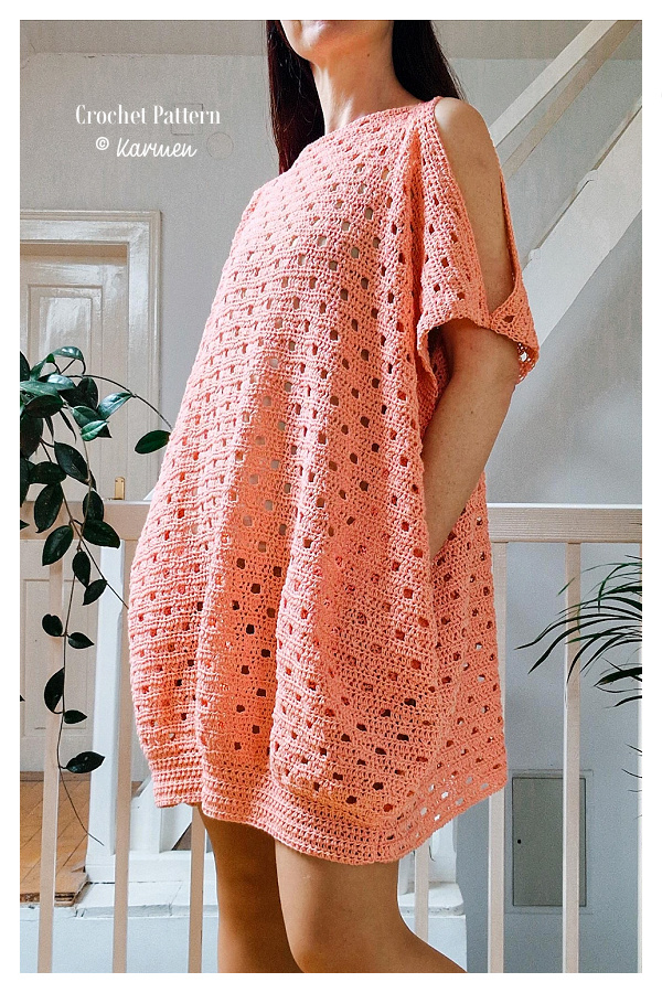 Mira Oversized Tunic with Pockets Summer Dresses Crochet Pattern