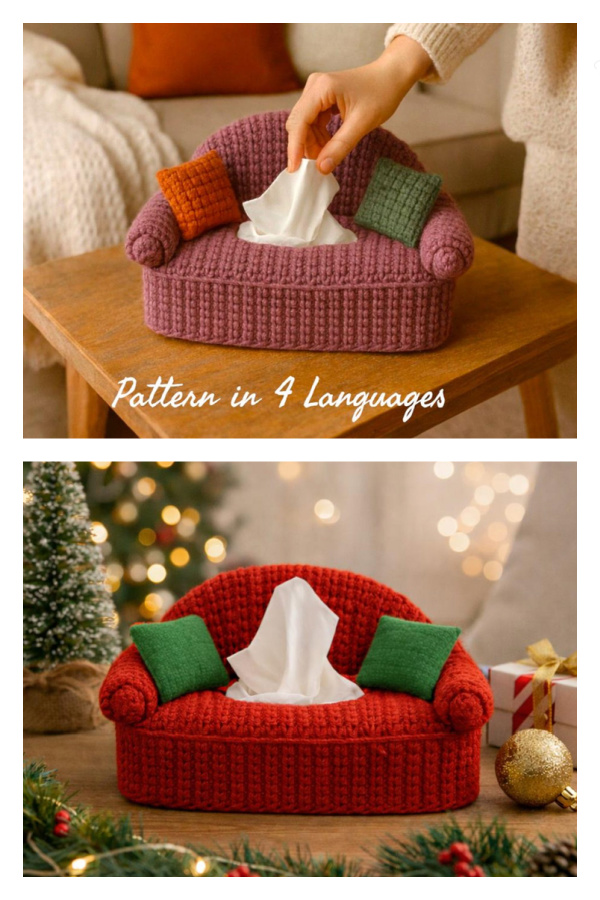 Couch Style&nbsp;Tissue Box Cover Crochet Pattern