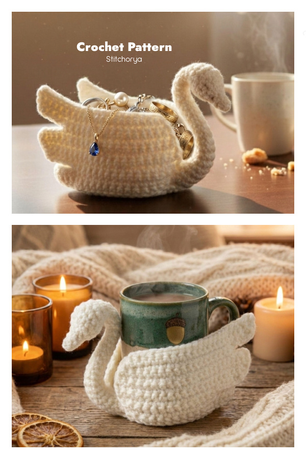 Swan Coaster Elegant Swan Jewelry Tray Crochet Pattern