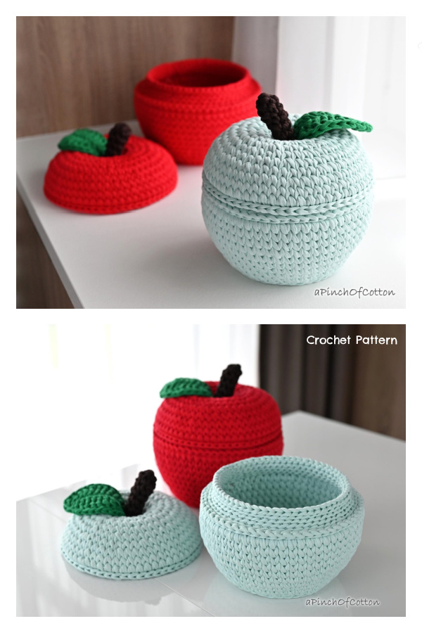 Apple Basket Organizer Crochet Pattern