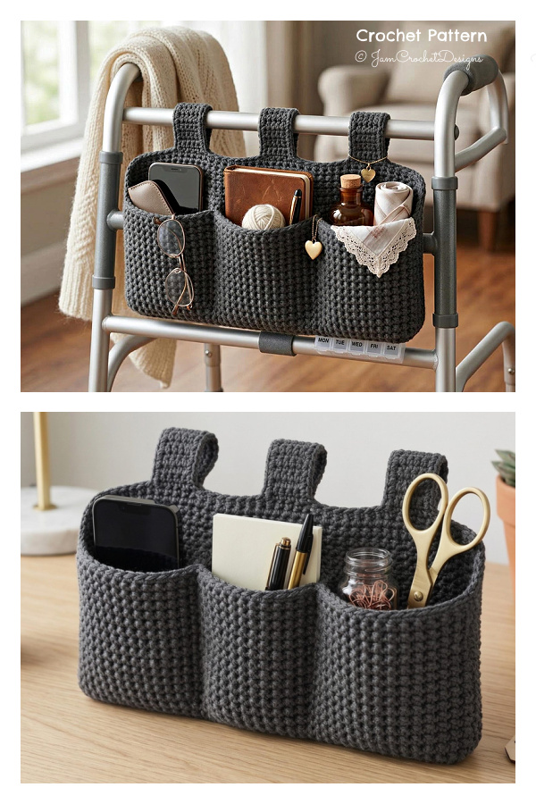 Easy Walker Caddy 3-Pocket Organizer Crochet Patterns