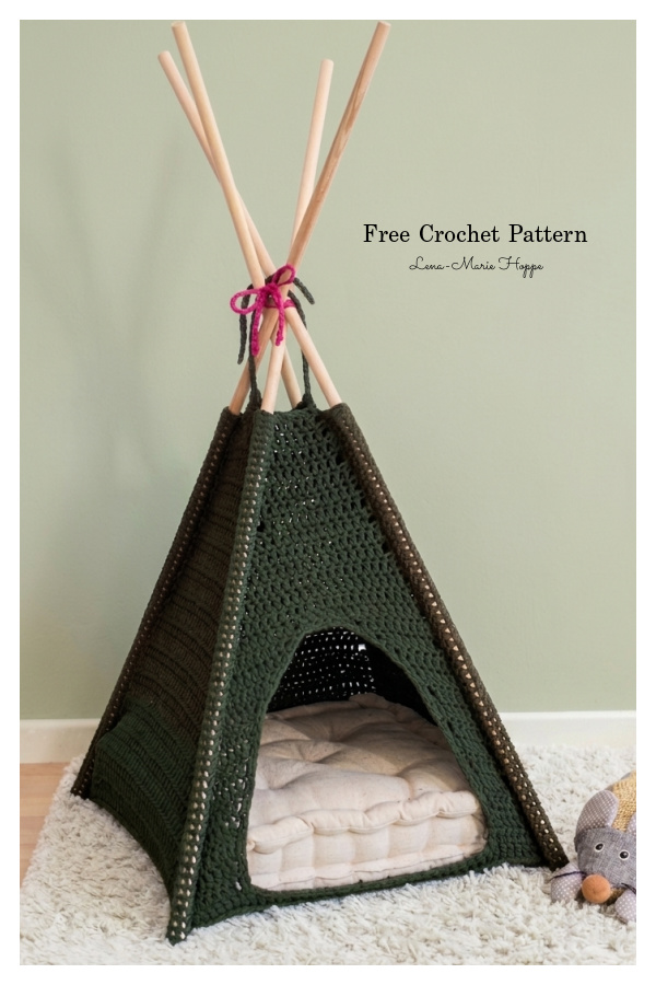 CroCaTent Cat Teepee Free Crochet Pattern