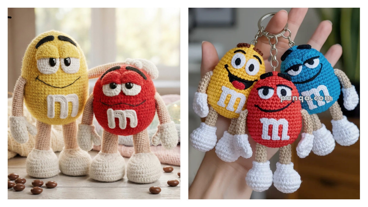 M&Ms Keychain Free Crochet Patterns & Paid - DIY Magazine