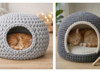Cozy Cat House Bed Crochet Patterns Cozy Cat House Bed Crochet Patterns