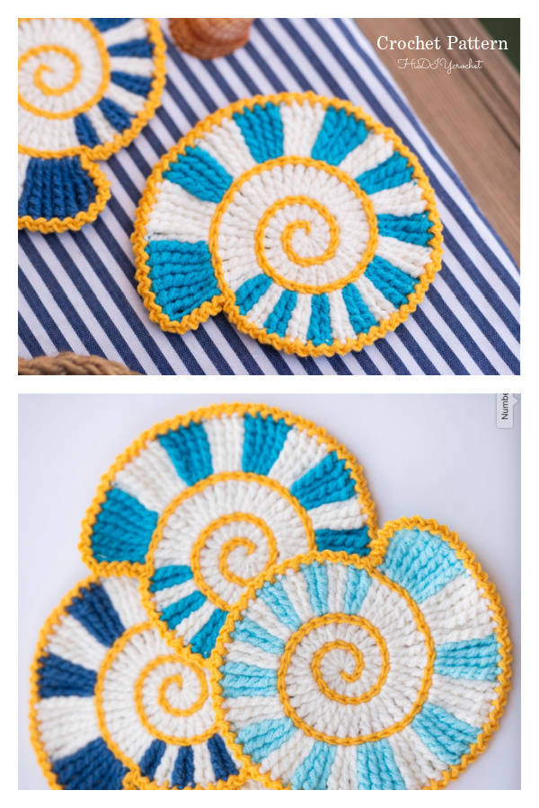 Nautilus Shell Coaster Crochet Pattern