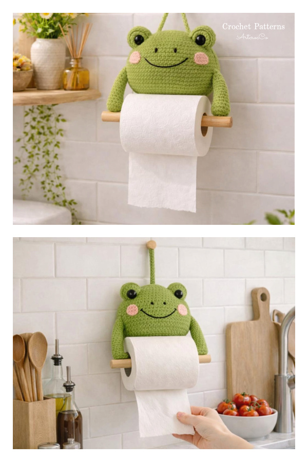 Frog Toilet Paper Holder Crochet Patterns