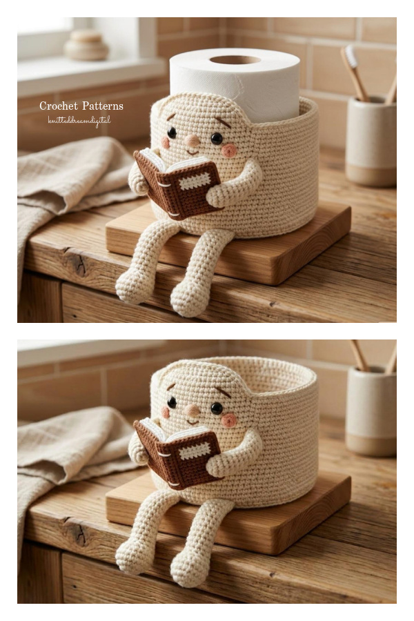 Funny Toilet Sitting Paper Roll Crochet Patterns
