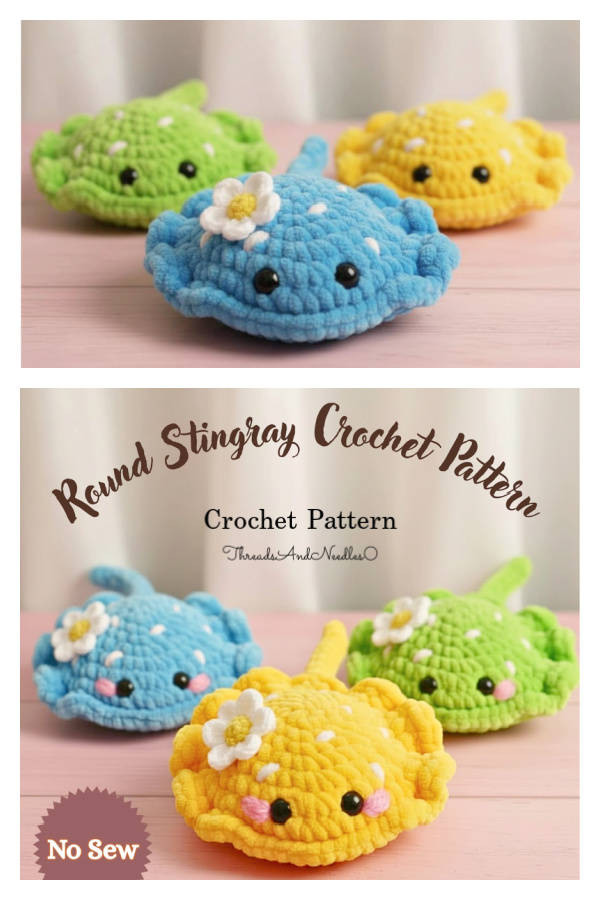 Amigurumi No Sew Stingray Crochet Pattern