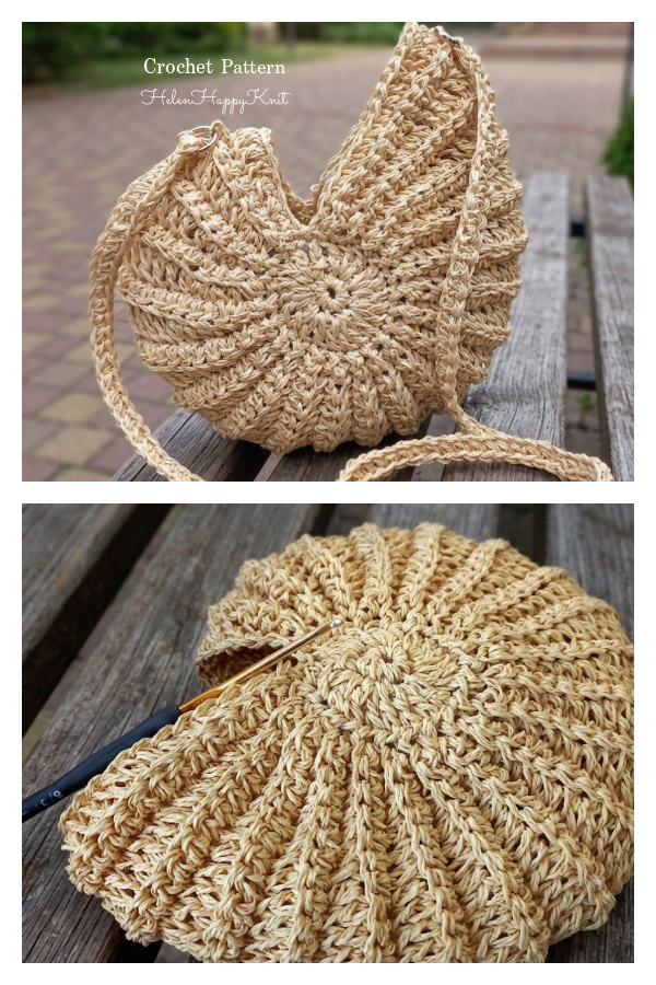 Beach Seashell Boho Raffia bag Crochet Pattern