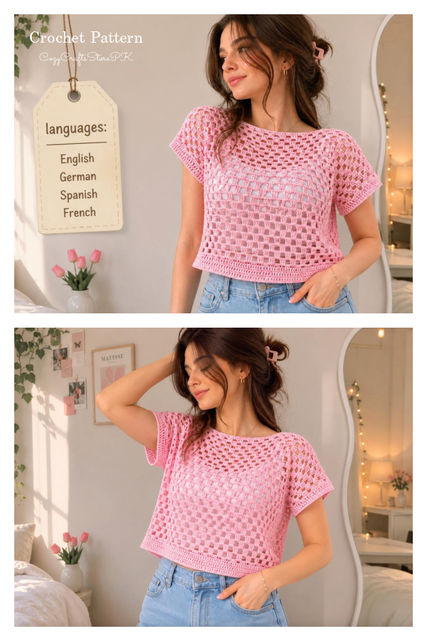 Granny Stitch Summer Top Crochet Pattern