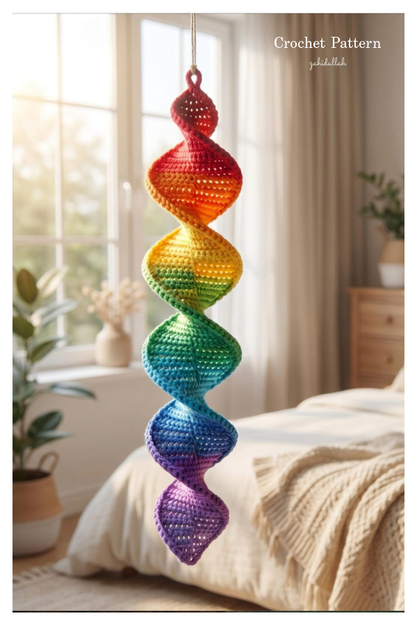 Rainbow Wind Spinner Crochet Pattern