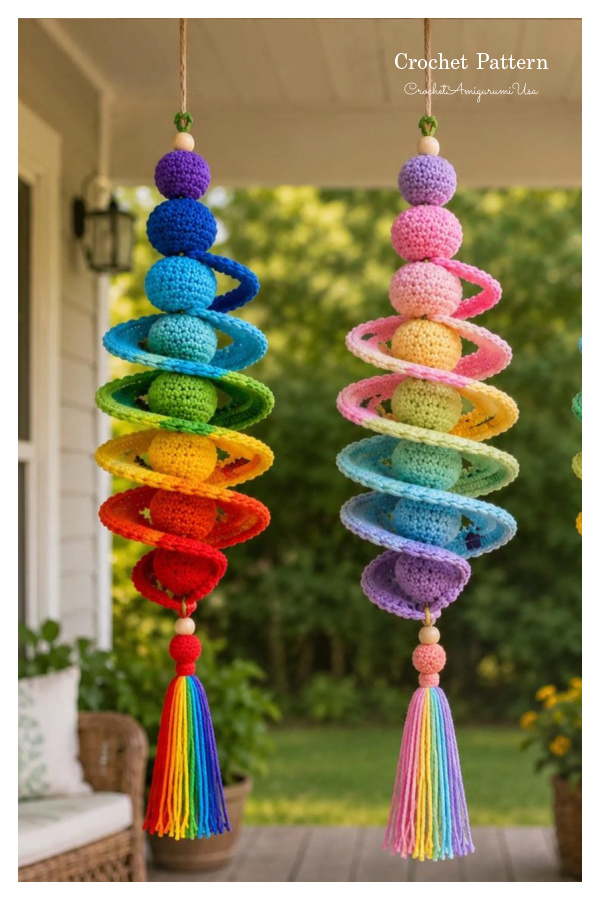 Colorful Boho Home Decor Wind Spinner&nbsp;Crochet Pattern