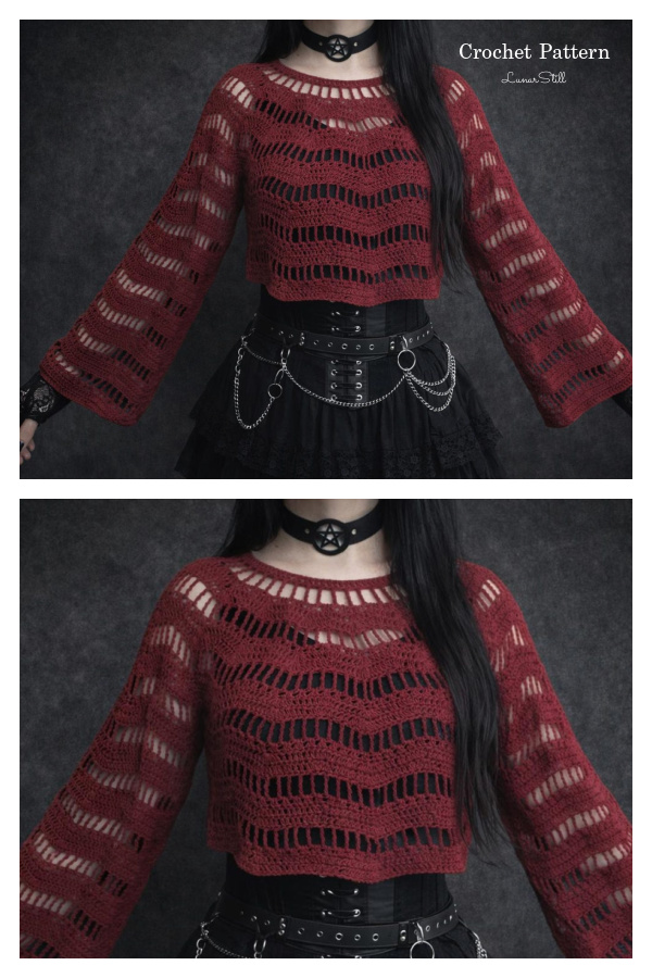 Long Sleeve Oversize Gothic Crop Sweater Crochet Pattern Long Sleeve Oversize Gothic Crop Sweater Crochet Pattern