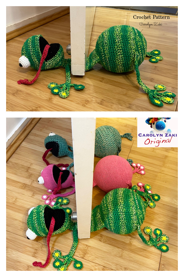 Squashed Frog Door Stopper Crochet Pattern