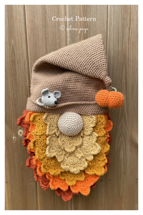 Gonk Gnome Autumn Fall Wreath Crochet Pattern