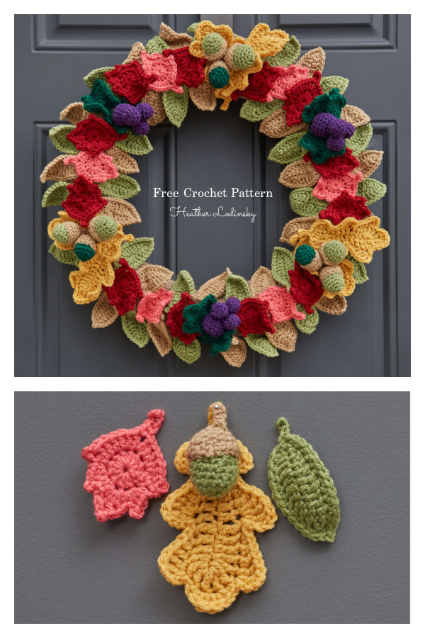 Fabulous Fall Wreath Free Crochet Pattern