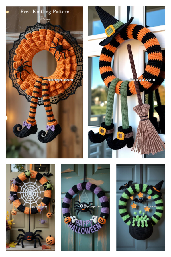 Halloween Autumn Wreath Free Crochet Patterns