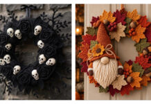 Halloween Autumn Wreath Crochet Patterns Halloween Autumn Wreath Crochet Patterns