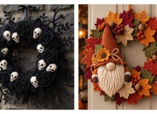 Halloween Autumn Wreath Crochet Patterns Halloween Autumn Wreath Crochet Patterns