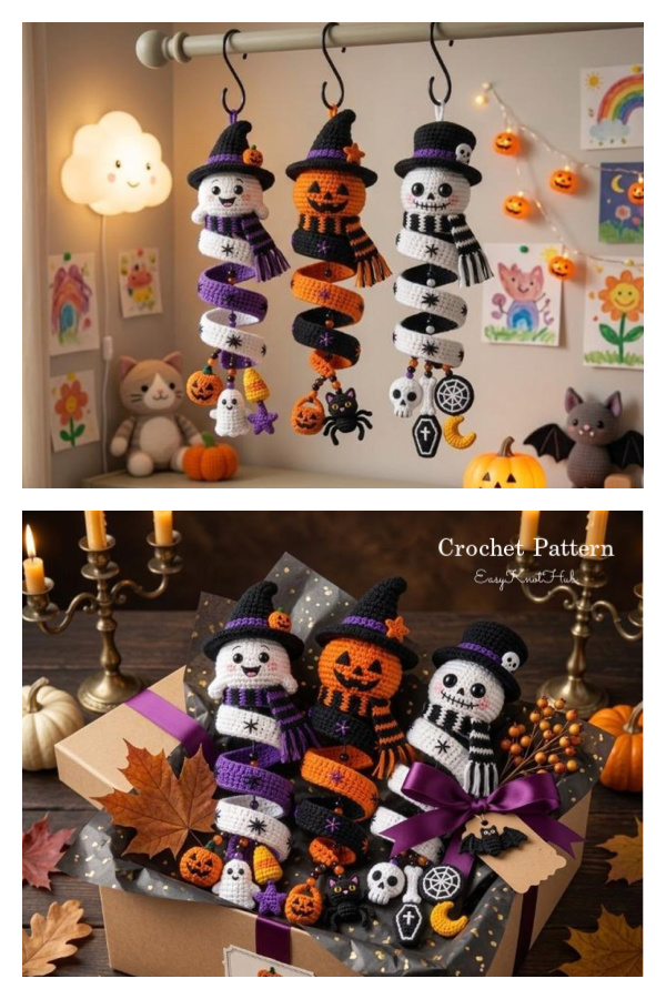 Halloween Spiral Ornament Crochet Pattern