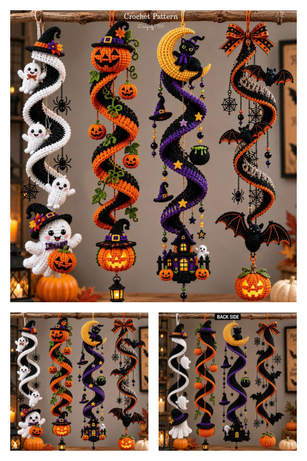 Halloween Garland Spiral Spinner Crochet Pattern