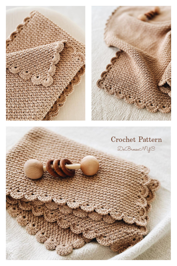 Scallop Edge C2C Baby Blanket Crochet Pattern