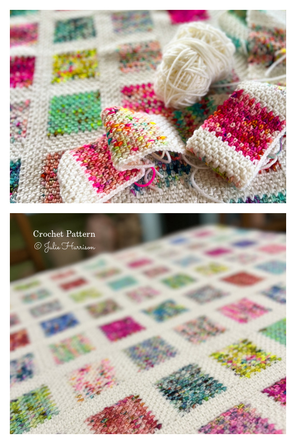 Little Squares Blanket Crochet Pattern