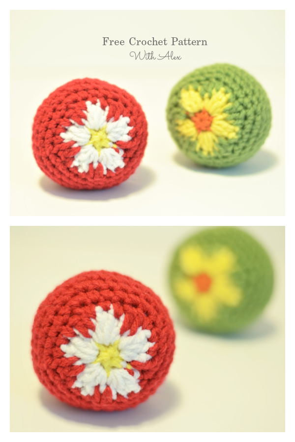 Flower Ball Cat Toy Free Crochet Pattern